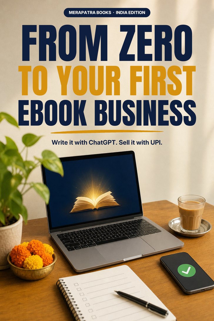 From Zero to Your First eBook Business, India Edition, book cover